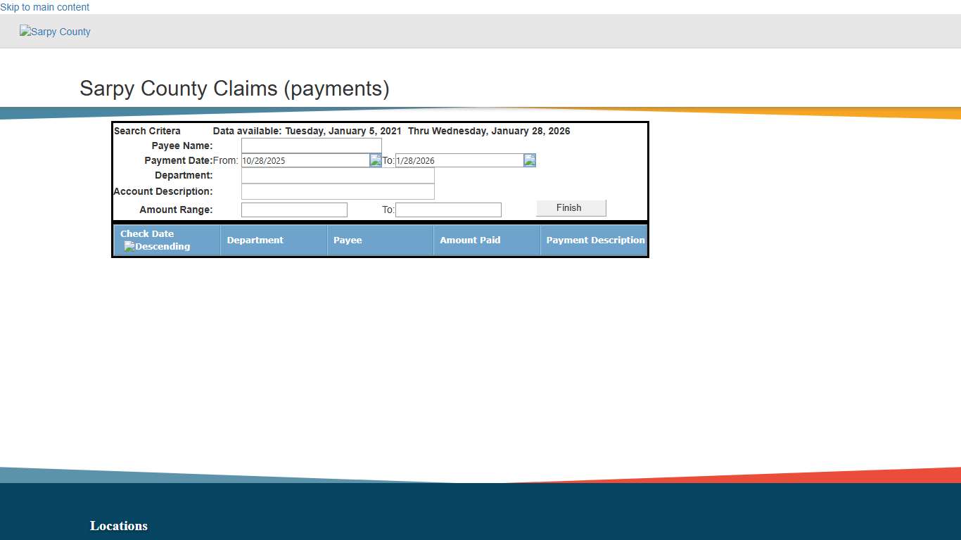 Sarpy County Claims (payments)